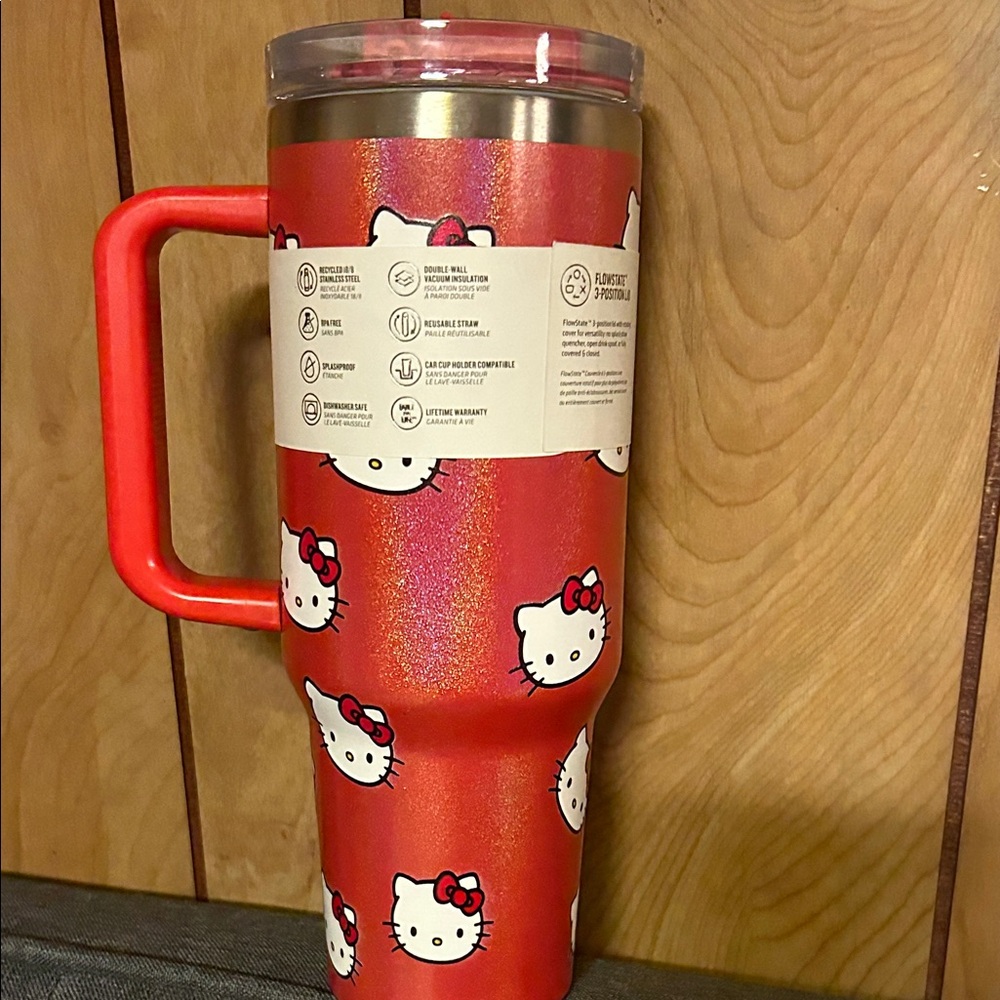 Stanley x Hello Kitty Glittery Red 40 oz Flowstate Tumbler - Picture 4 of 11